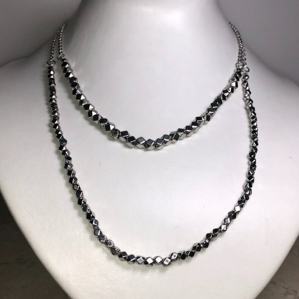 Amrita Silver Layered Bead Necklace